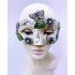 Butterfly and Flower Embroidered Venetian Mask Black Color 10x18 cm