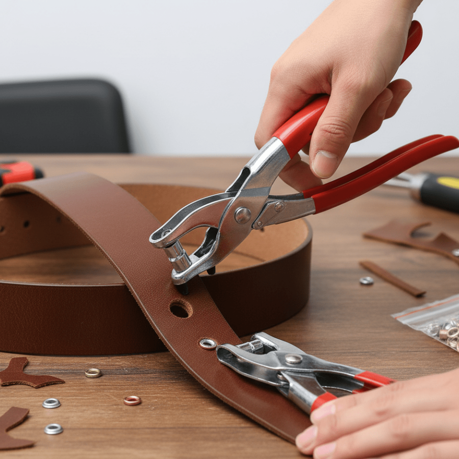 Belt Drilling Rivet Throwing Pliers Set of 2
