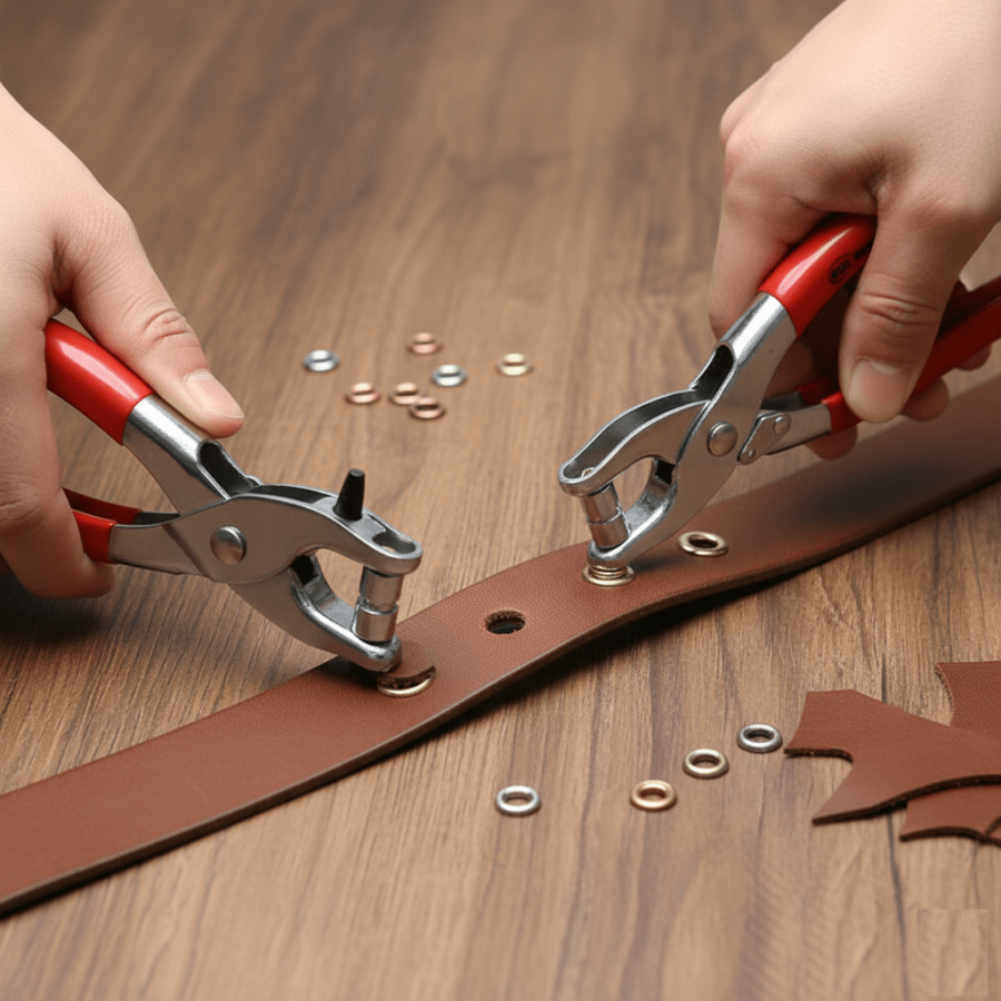 Belt Drilling Rivet Throwing Pliers Set of 2