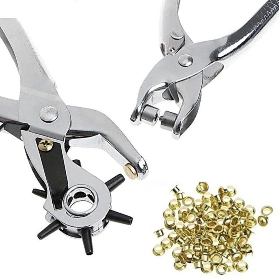 Belt Drill and Rivet Pliers Set of Two Leather Plastic Drill