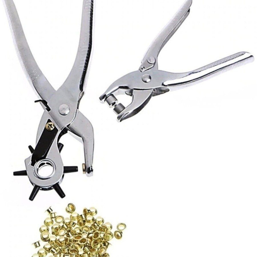 Belt Drill and Rivet Pliers Set of Two Leather Plastic Drill