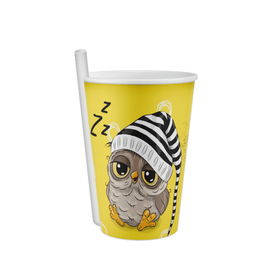 Glass with Self Straw 400 Ml (1 Piece)