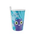 Glass with Self Straw 400 Ml (1 Piece)