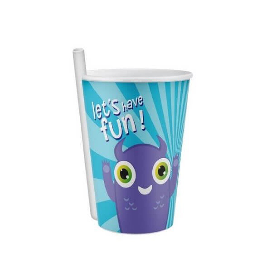 Glass with Self Straw 400 Ml (1 Piece)