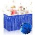 Self-Adhesive Blue Metalized Tassel Table Skirt – 75 x 275 cm Party Decoration