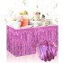 Self-Adhesive Pink Metalized Tassel Table Skirt – 75 x 275 cm Party Decoration