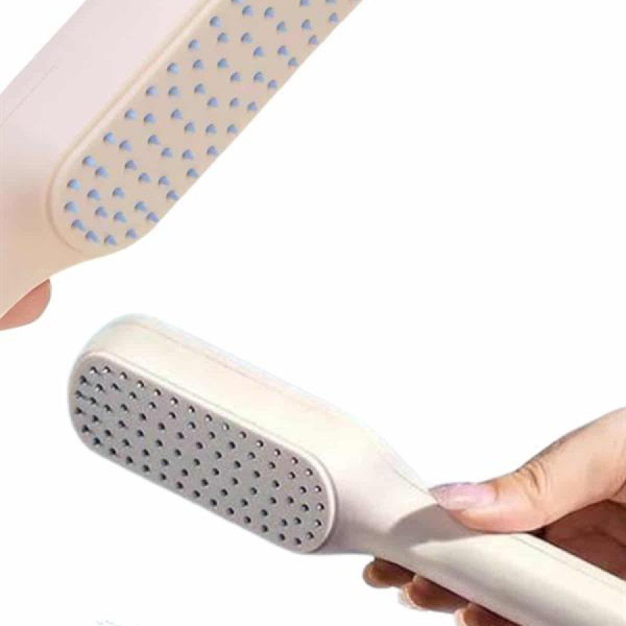 Self Cleaning Comb Brush Retractable Pet Friendly Tight Tooth Self Cleaning Comb Brush Retractable Pet Friendly Tight Tooth