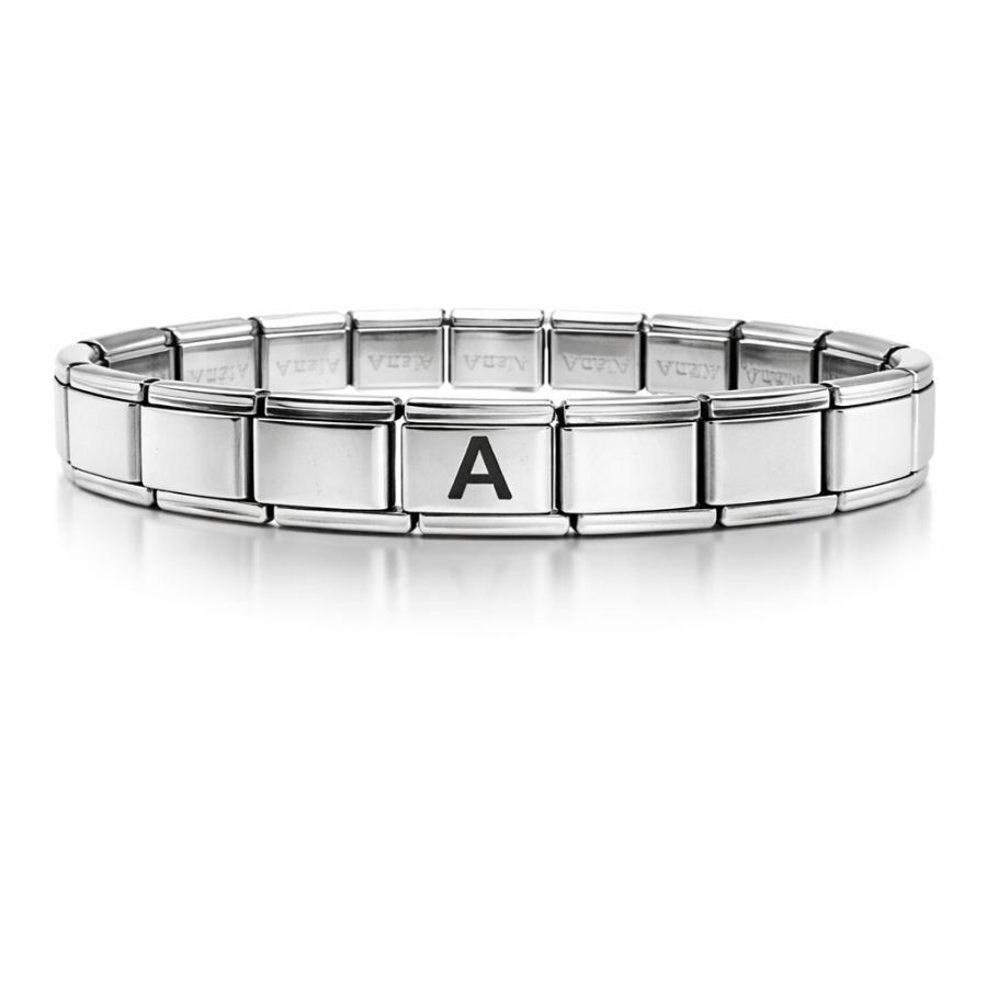 Personalized Letter A Steel Bracelet – Stainless Steel Italian Model Letter Bracelet