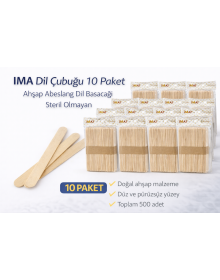 İMA Tongue Stick 50 Pieces Wooden Abeslang Non-Sterile Wooden Tongue Stick 10 Pack