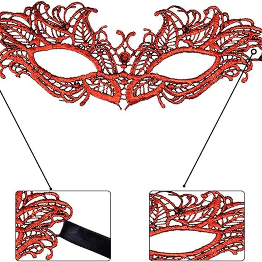 Red Lace Masquerade Mask No 5 Red Lace Masquerade Mask No 5