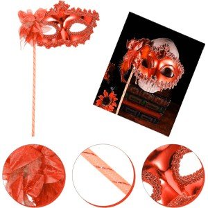 Red Glitter Photo Shoot Mask 18x29 cm