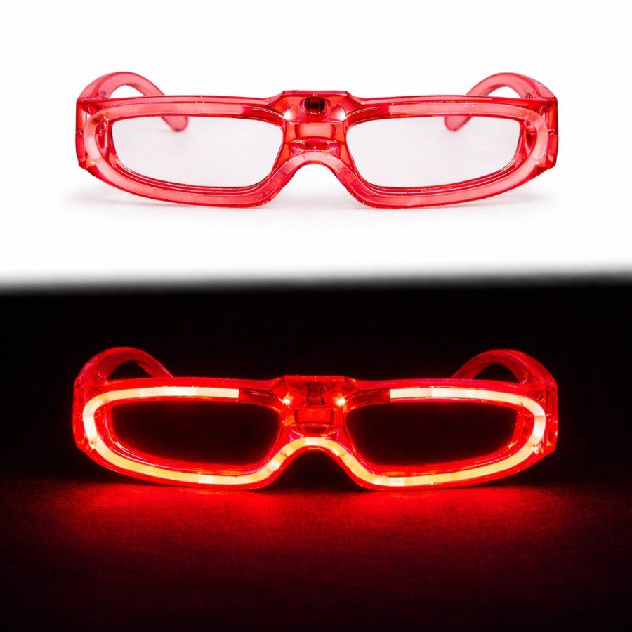 Red LED Lighted Party Glasses with 3 Modes – Glow & Night Entertainment Glasses