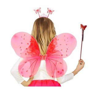 Red Color Children's Butterfly Wing Crown and Scepter Set 50 cm Red Color Children's Butterfly Wing Crown and Scepter Set 50 cm