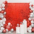 Red Color Rectangular Cut Shiny Glitter Appearance Background Curtain Decor 1x2 Meters Red Color Rectangular Cut Shiny Glitter Appearance Background Curtain Decor 1x2 Meters