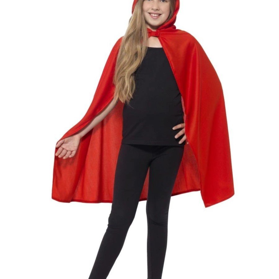 Red Color Hooded Fabric Cloak 90 cm