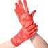 Red Color Short Lacy Gloves