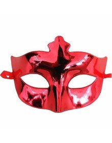 Red Color Costume Party Extra Shiny Prom Mask 15x10 cm