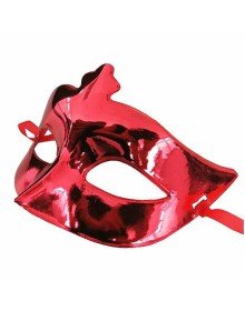 Red Color Costume Party Extra Shiny Prom Mask 15x10 cm