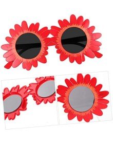 Red Color Daisy Shaped Party Glasses 18x10 cm