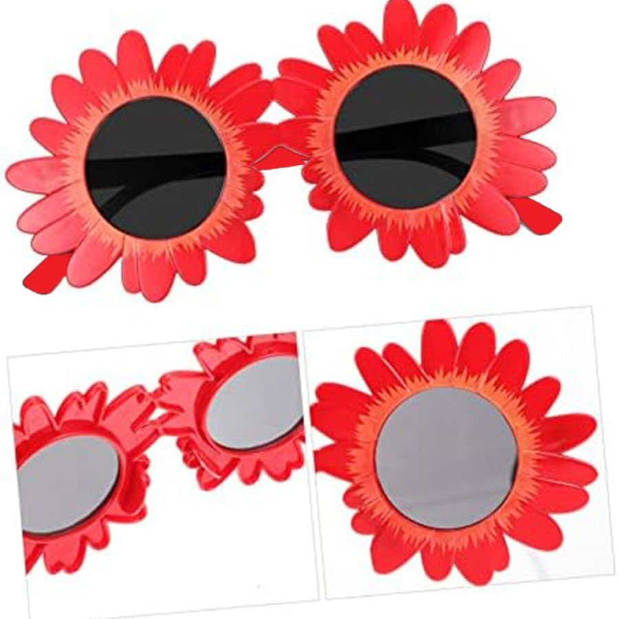 Red Color Daisy Shaped Party Glasses 18x10 cm Red Color Daisy Shaped Party Glasses 18x10 cm
