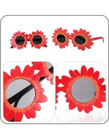 Red Color Daisy Shaped Party Glasses 18x10 cm