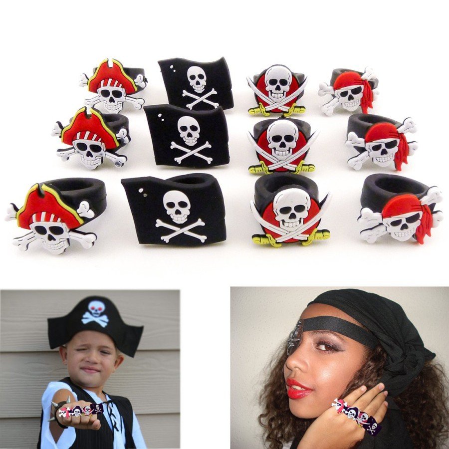 Children s Compatible Plastic Pirate Ring with Red Color Hat Children s Compatible Plastic Pirate Ring with Red Color Hat