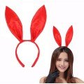 Red Color Satin Coated Shapeable Rabbit Ear Crown 35x11 cm
