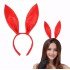 Red Color Satin Coated Shapeable Rabbit Ear Crown 35x11 cm
