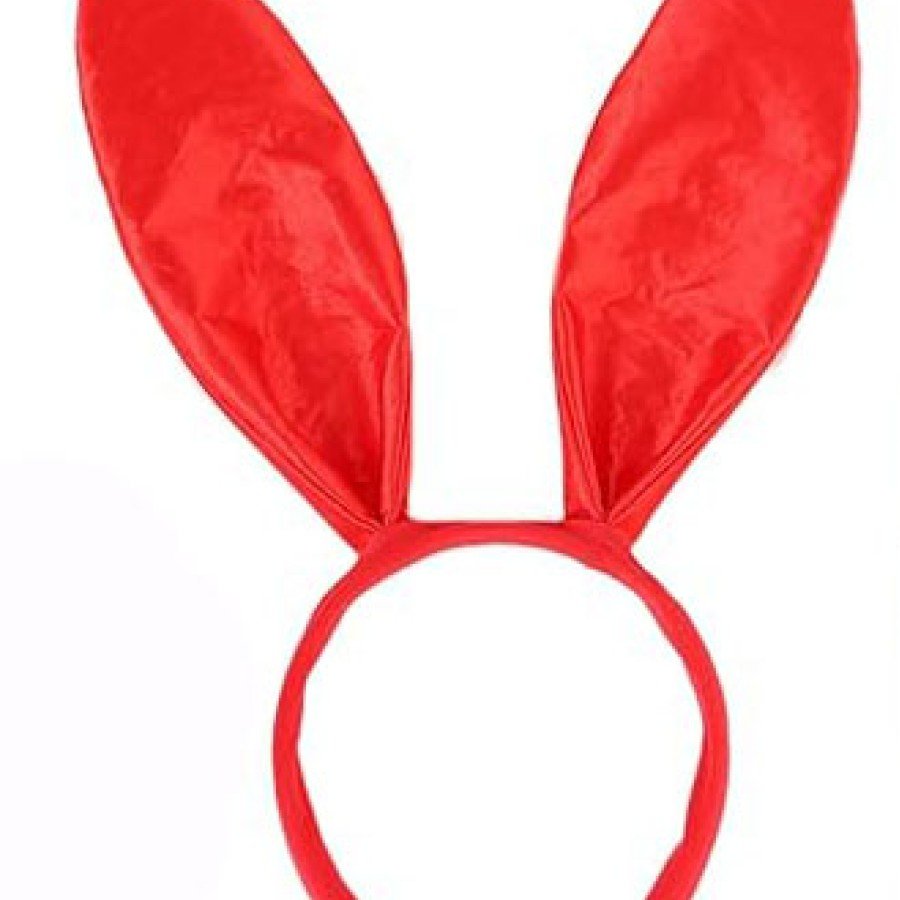 Red Color Satin Coated Shapeable Rabbit Ear Crown 35x11 cm