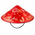 Red Satin Chinese Patterned Dragon Embroidered Hat – Elastic