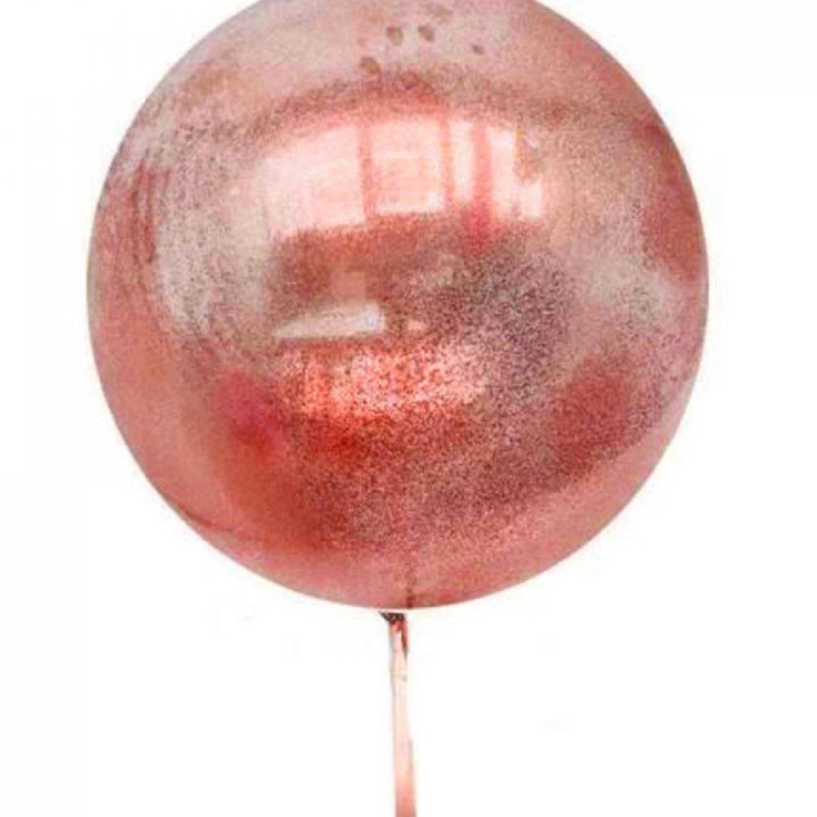 Red Glitter Round Transparent Balloon 24 Inch