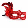 Red Feather Ball Mask Women s Party Accessory