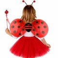 Red Ladybug Firefly Costume Set - (Tutu, Wings, Crown, Wand)