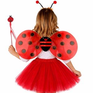 Red Ladybug Firefly Costume Set - (Tutu, Wings, Crown, Wand)