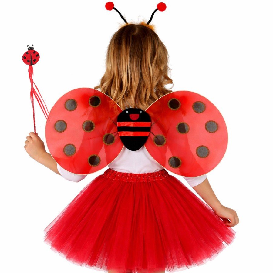 Red Ladybug Firefly Costume Set - (Tutu, Wings, Crown, Wand)