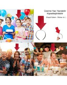 Customizable Arrow Crown – Party Crown with Writing on it, Red Color