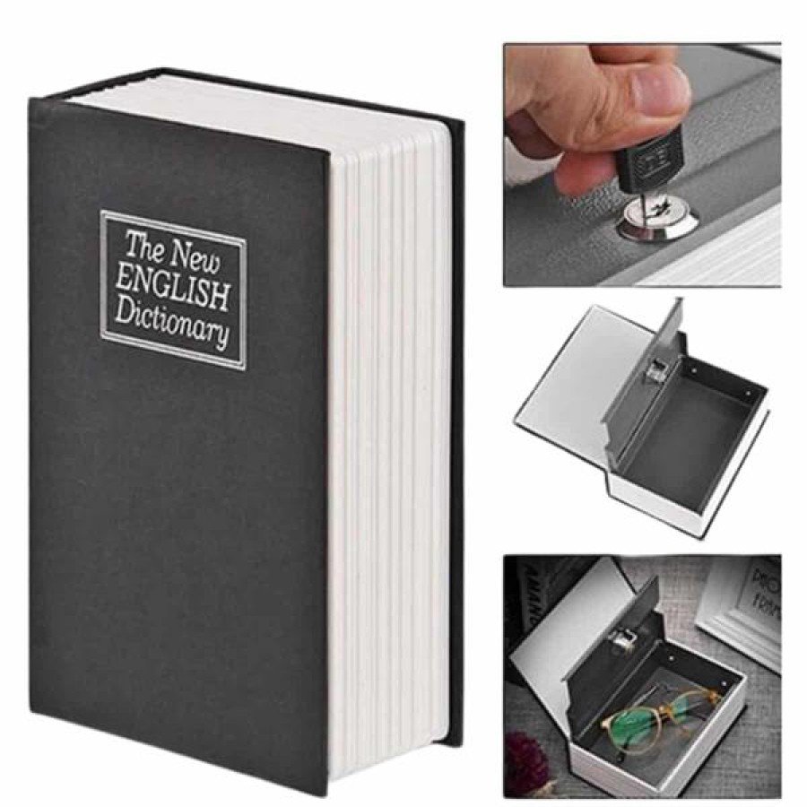 Book-Looking Hidden Safe Box Large Locked Money Safe with Key