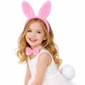 Girl s All Pink Rabbit Ears Costume Set – 4 Pieces with Tutu Skirt