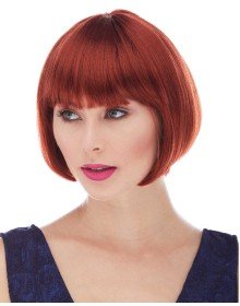 Red Color Straight Cut Lined Blunt Party Wig