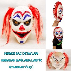 Red Hair Joker Clown Mask