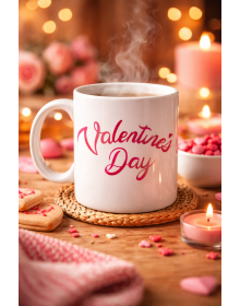 Valentine's Day Porcelain Mug Model 3 - Love Themed Special Design Coffee & Tea Cup, Valentine's Day Gift