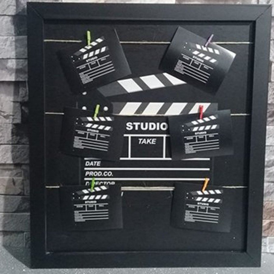 Clapper Design Photo Frame with String and Latch