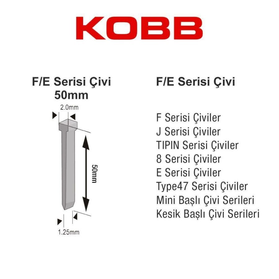 Kobb KBZ50F 50 mm 2500 Nails