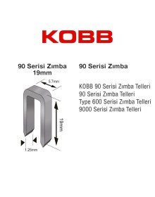 Kobb KBZ9019 19 mm 2500 Pieces U Staples