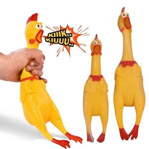 Whistle Rooster for Dogs - Sound-Making Chicken Cat Dog Toy 16 cm