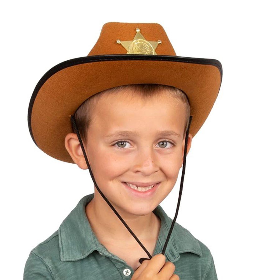 Cowboy Sheriff Hat Brown 12 Pieces - Costume, Party and Show Hat