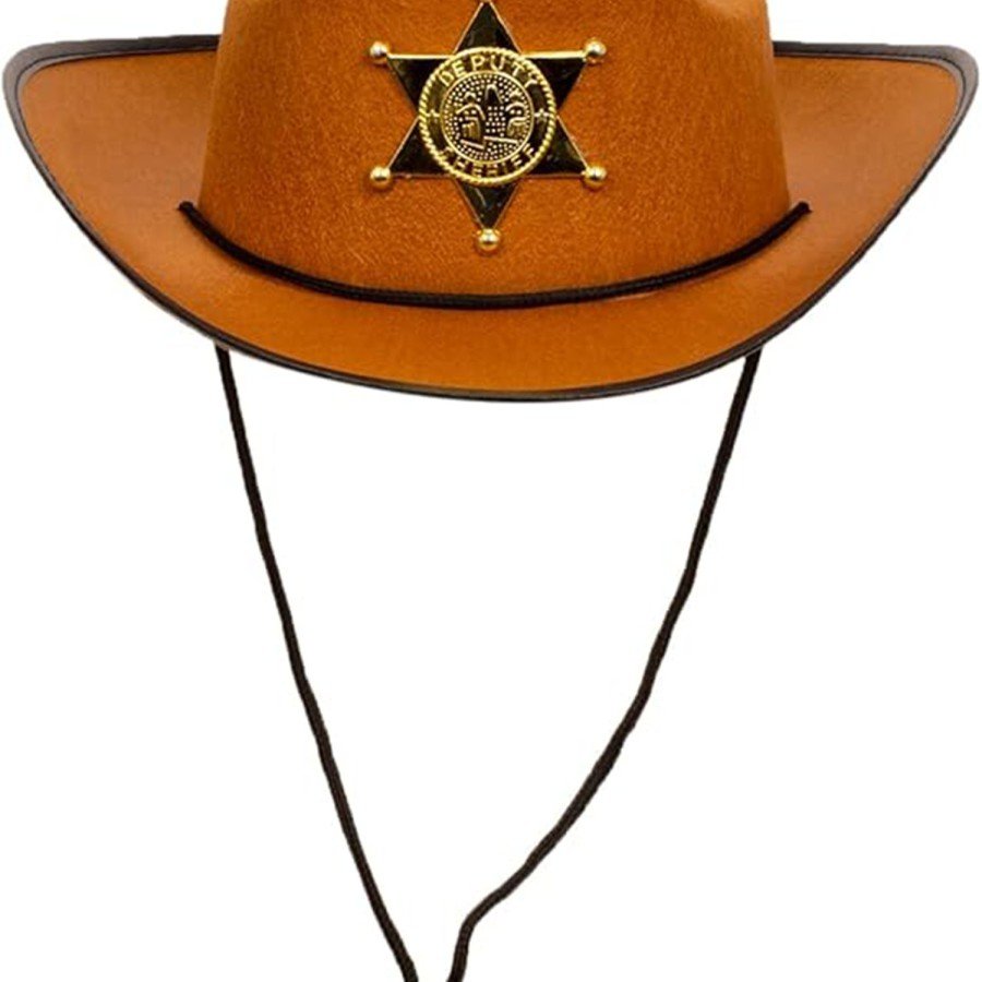 Cowboy Sheriff Hat Brown 12 Pieces - Costume, Party and Show Hat