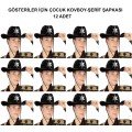 Cowboy Sheriff Hat Black 12 Pieces - Costume, Party and Show Hat