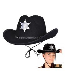 Cowboy Sheriff Hat Black 12 Pieces - Costume, Party and Show Hat