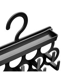Tie and Shawl Hanger - Jewelry and Accessory Organizer Hanger - Black
